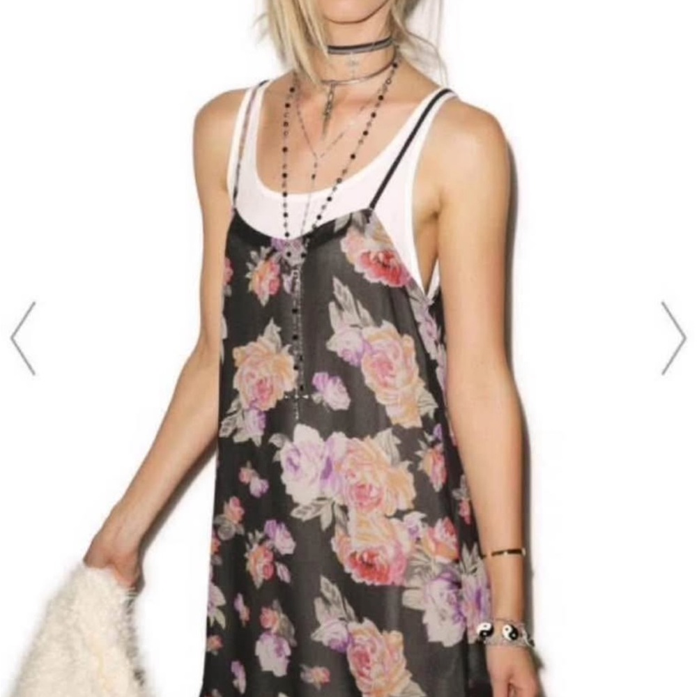 Mink Pink Y2K Floral Slip Shift Dress. XS